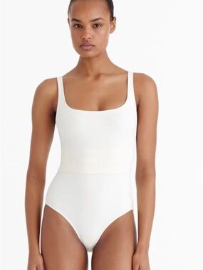Classic White Girls' One-Piece Swimsuit